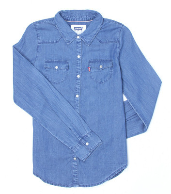 

Levi's Girls Solid Casual Blue Shirt