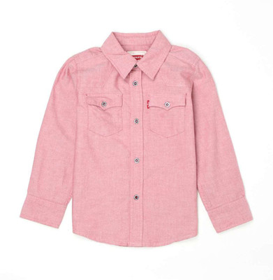 

Levi's Boys Solid Casual Pink Shirt