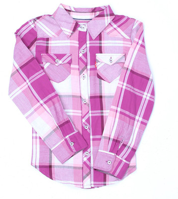 

Levi's Girls Checkered Casual Pink Shirt