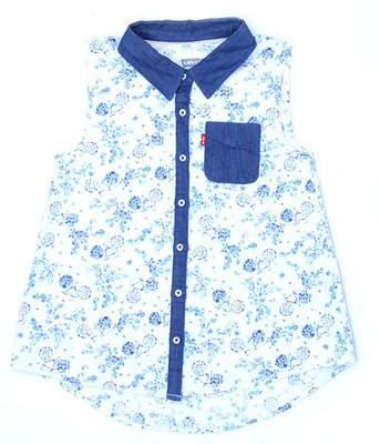Levi's Girls Printed Casual White Shirt