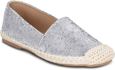 Kielz Silver-Ladies-Slip-On-Flat-Sneakers Canvas Shoes For Women(Silver
