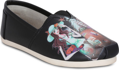 

Kielz Black-Ladies-Slip-On-Flat-Sneakers Casuals For Women(Multicolor