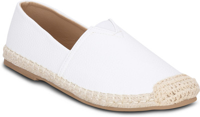 

Kielz White-Ladies-Slip-On-Flat-Sneakers Espadrilles For Women(White