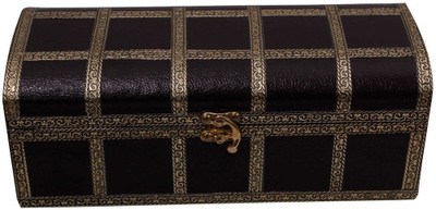 

Halowishes Hand Painted Rectangular Wooden Art Jewelry Box Stores Jewellery Vanity Box(Gold)
