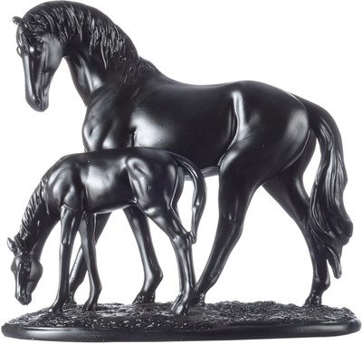 

Guru Kripa Horse With Her Baby Show Piece Decorative Showpiece - 28 cm(Polyresin, Black)