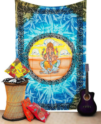 

Halowishes Jaipuri Designer Wall Hanging Religious Tapestry(Blue)