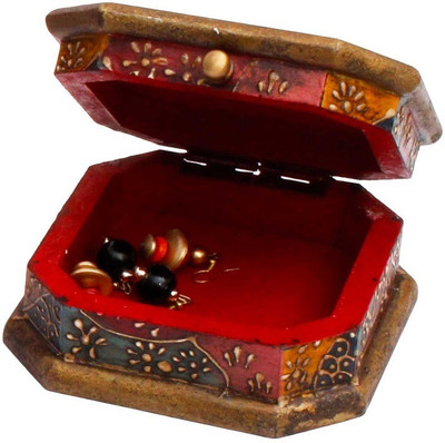 

Halowishes Hand painting on Ceramic and Wood Multipurpose Box Stores Jewellery Vanity Box(Multicolor)