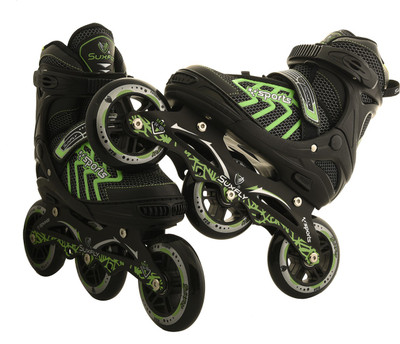 

Running suxfly sports In-line Skates - Size 6-9 UK(Black, Green)