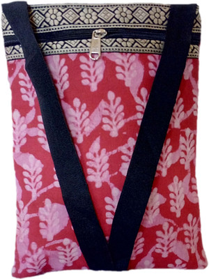 

AUK Girls Casual Pink, White Cotton Sling Bag
