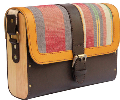 

Paradox Men & Women Casual Brown Leatherette, Cotton Sling Bag