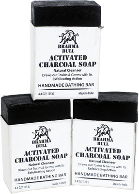 

Brahma Bull Activate Charcoal Soaps (Pack of 3)(375 g, Pack of 3)