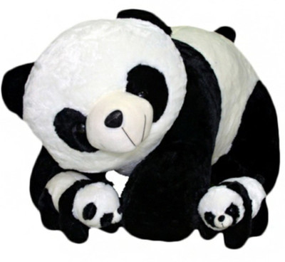 PARI Multicolor Soft Panda With Two Baby 35 cm Black, White PARI Soft Toys