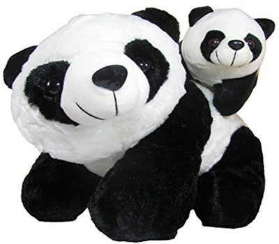 Deals India Fat standing mother Panda with Baby panda 10 cm Multicolor Deals India Animals Soft Toys
