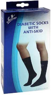 

Flamingo Diabetic Socks with Anti-Skid Ankle Support, Black;blue;white