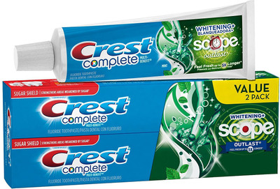 

Crest Complete Multi Benefit Scope Outlast Fresh Breath Whitening Toothpaste Mint 5.8 Ounce(164 g, Pack of 2)