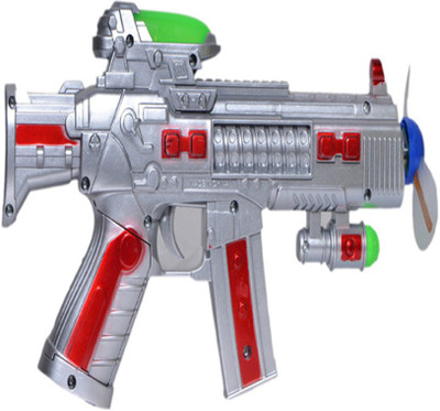 

Aquaras Space fan Gun Toy with LED Matrix Flashing Rotating Blades(Multicolor)