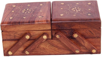 

Desi Karigar Wooden Jewellery Box Jewellery Vanity Box(Brown)