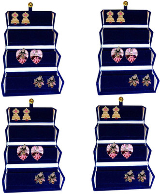 

Addyz Pack of 4 Pisces Earring Makeup Vanity Box(Navy Blue)
