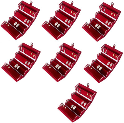 

Addyz Pack of 7 Pisces Earring Makeup Vanity Box(Red)