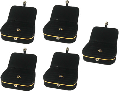 

Addyz Pack of 5 Pisces Ring Box Jewellery Vanity Box(Black)