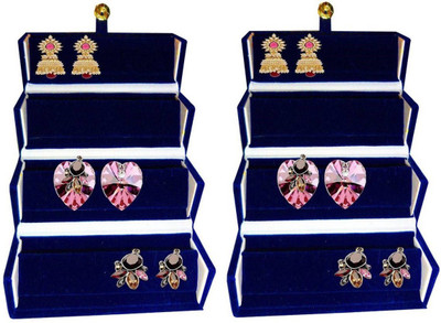

Addyz Pack of 2 Pisces Earring Makeup Vanity Box(Navy Blue)