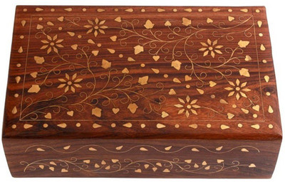 

Desi Karigar Wooden Jewellery Box Jewellery Vanity Box(Brown)