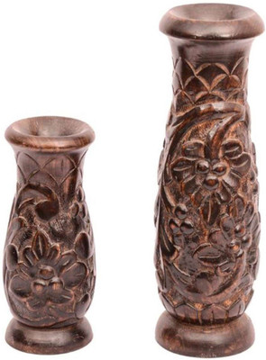 

Desi Karigar Wooden Vase(12 inch, Brown)