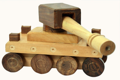 

Craft Trade Wooden Tank showpiece(Brown)