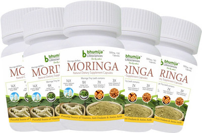 

Bhumija Lifesciences Moringa Oliefera Capsules (Pack of Five)(180 No)