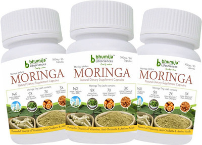 

Bhumija Lifesciences Moringa Oliefera Capsules (Pack of Three)(120 No)