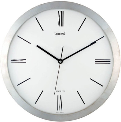Ajanta OREVA Analog 30 cm X 30 cm Wall Clock(Silver, With Glass)