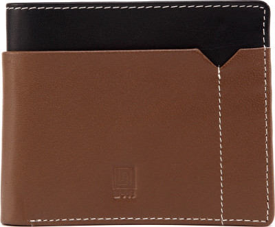 

U+N Men Tan Genuine Leather Wallet(6 Card Slots), Tan;black