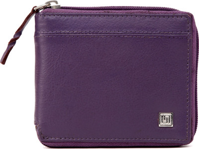 

U+N Men Purple Genuine Leather Wallet(6 Card Slots)