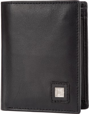 

U+N Men Black Genuine Leather Wallet(8 Card Slots)