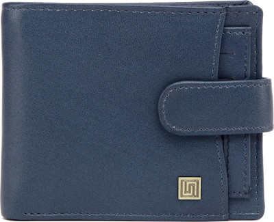 

U+N Men Blue Genuine Leather Wallet(5 Card Slots)