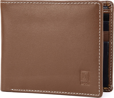 

U+N Men Tan Genuine Leather Wallet(6 Card Slots)