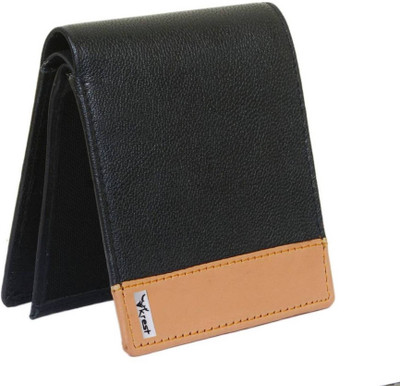 

Krest Men Black, Tan Genuine Leather Wallet(8 Card Slots)