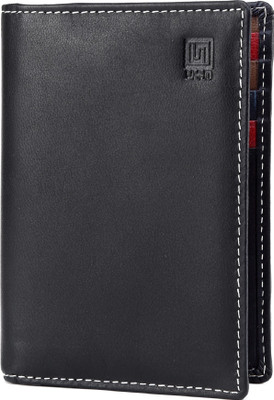 

U+N Men Black Genuine Leather Wallet(5 Card Slots)