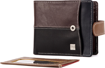 

U+N Men Brown Genuine Leather Wallet(5 Card Slots), Brown;black