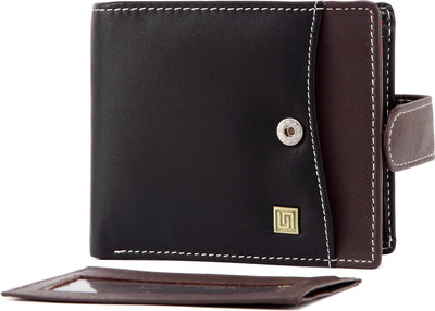 

U+N Men Black Genuine Leather Wallet(5 Card Slots)