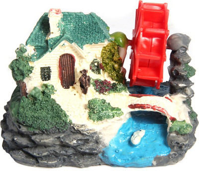 

SRI Cottage With Wheel Aquarium Decoration Ornament For Fish Tank Laterite Unplanted Substrate(Multicolor)