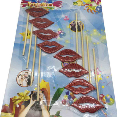 

Funcart Red Glitter Lips Stick party prop ( pack of 8)