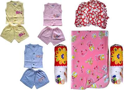

Xchildhood Newborn Baby care Combo Set .(Multicolor)