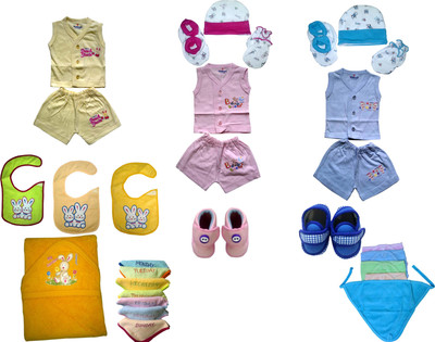 

Xchildhood Newborn Baby Care Combo Set .(Multicolor)