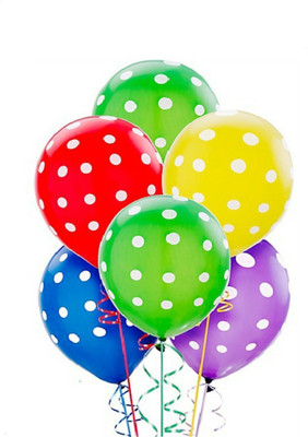 

PartyballoonsHK Printed Multi Color-2 Polka Dot ( Pack of 50) Balloon(Multicolor, Pack of 50)