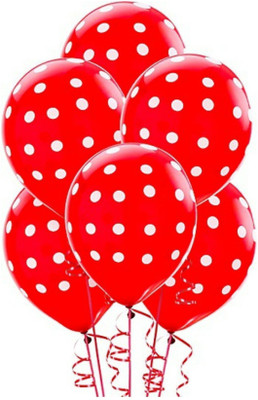 

PartyballoonsHK Printed Red Polka Dot Balloon(Red, White, Pack of 50)