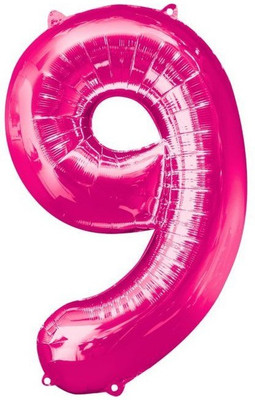 

PartyballoonsHK Solid 9 Number 36 Inch Large Foil Balloon(Pink, Pack of 1)