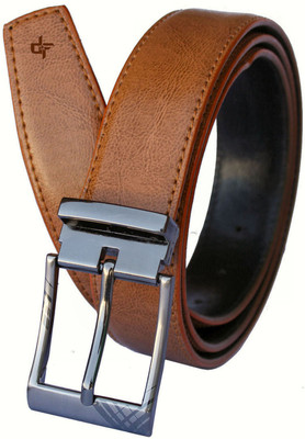 

DFashion Men Tan Artificial Leather Belt, Tan-01