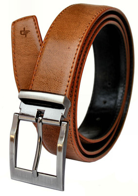DFashion Men Tan Artificial Leather Belt, Tan-01