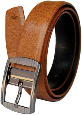 

DFashion Men Tan Artificial Leather Belt, Tan-01